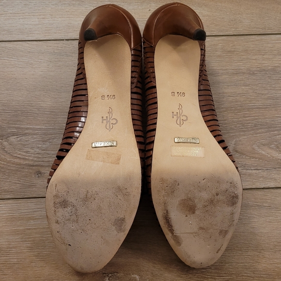 Cole Haan Woven Brown Leather Heels Size 9.5 - Picture 3 of 6